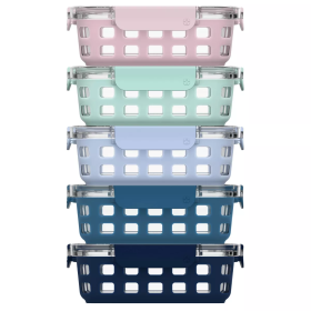 10pc Meal Prep Food Storage Container Set Pastels