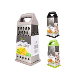 Stainless Steel Cheese Grater 9in 4 Sides, Perfect Grater for Parmesan Cheese. Vegetables, Ginger- Dishwasher Safe, Durable (Random Color)