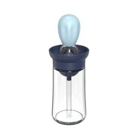 Kitchen Silicone Oil Bottle Glass Olive Oil Bottle (Color: Blue)