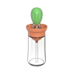 Kitchen Silicone Oil Bottle Glass Olive Oil Bottle (Color: Green)