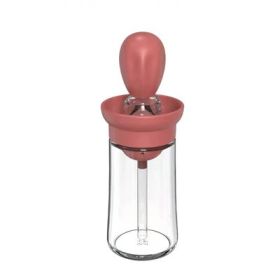 Kitchen Silicone Oil Bottle Glass Olive Oil Bottle (Color: Red)