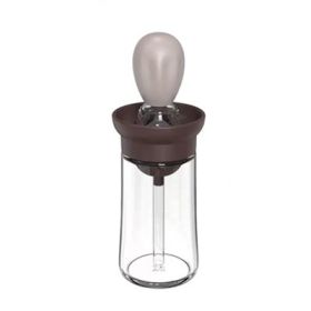 Kitchen Silicone Oil Bottle Glass Olive Oil Bottle (Color: Brown)