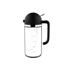 1pc 2-in-1 Oil Bottle Spray And Automatically Open Pour Olive Oil Gravy Boats Grill Sprayer Leak-proof Nozzle Kitchen Accessories (Color: Black)