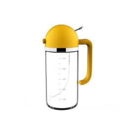 1pc 2-in-1 Oil Bottle Spray And Automatically Open Pour Olive Oil Gravy Boats Grill Sprayer Leak-proof Nozzle Kitchen Accessories (Color: yellow)