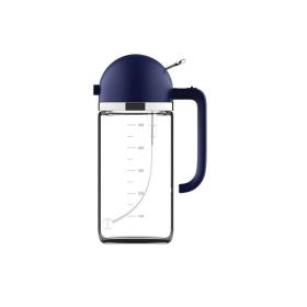 1pc 2-in-1 Oil Bottle Spray And Automatically Open Pour Olive Oil Gravy Boats Grill Sprayer Leak-proof Nozzle Kitchen Accessories (Color: Blue)